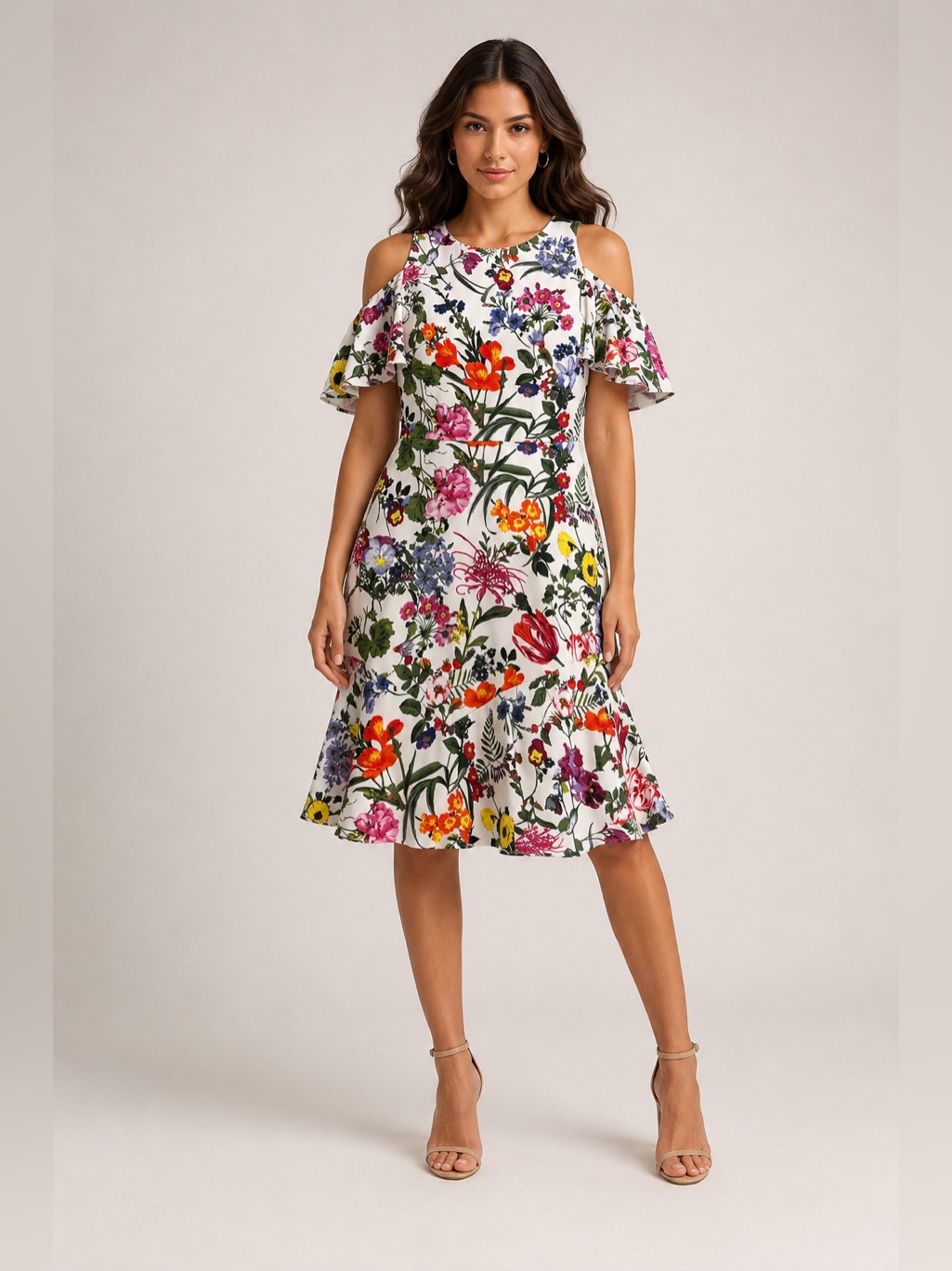 Rag & Bone Floral Cold Shoulder Flutter Sleeve Dress Size 10